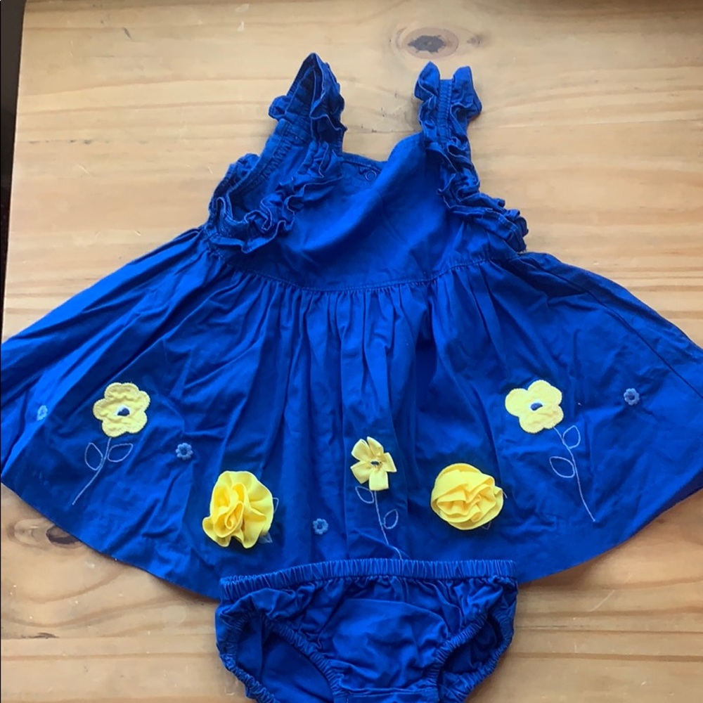 Gymboree 3-6 Month Blue and Yellow Dress